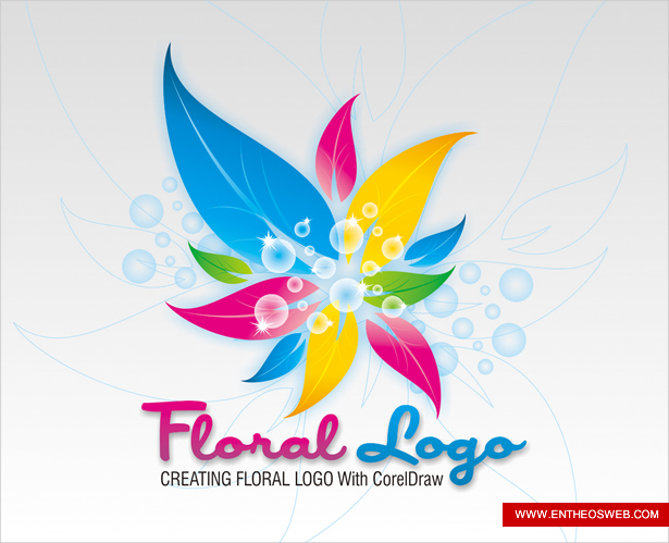 floral logo design in Corel Draw